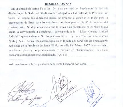 FINALIZÓ EL PLAZO PARA LA PRESENTACIÓN DE LISTAS