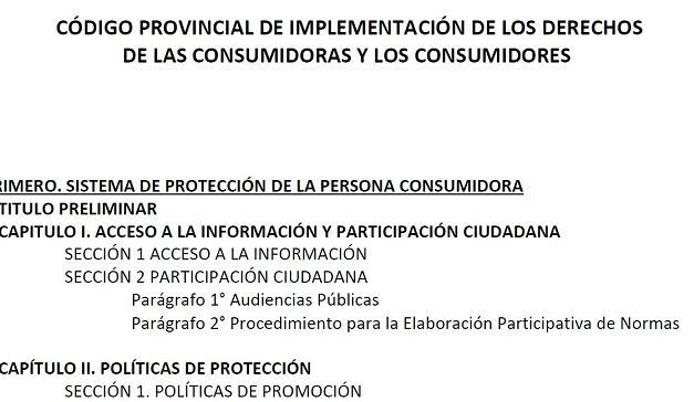 PROGRAMA MÁS JUSTICIA: CÓDIGO PROVINCIAL DE IMPLEMENTACIÓN DE LOS DERECHOS DE LAS CONSUMIDORAS Y CONSUMIDORES