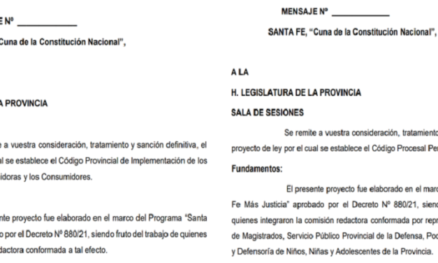 SANTA FE MAS JUSTICIA – PROYECTOS: Código Provincial de Implementación de los Derechos de las Consumidoras y los Consumidores – Nuevo proceso Penal Juvenil