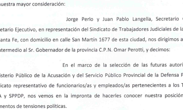 CONCURSO DE AUTORIDADES MPA Y SPPDP: NOTA A LA MINISTRA CELIA ARENA