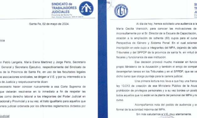 VACACIONES – FERIA JUDICIAL JULIO: NOTA A LA CORTE