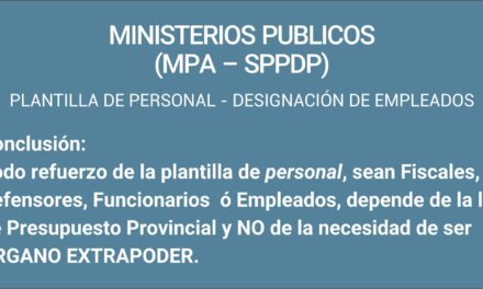 MINISTERIOS PUBLICOS(MPA – SPPDP) – PLANTILLA DE PERSONAL – DESIGNACIÓN DE EMPLEADOS