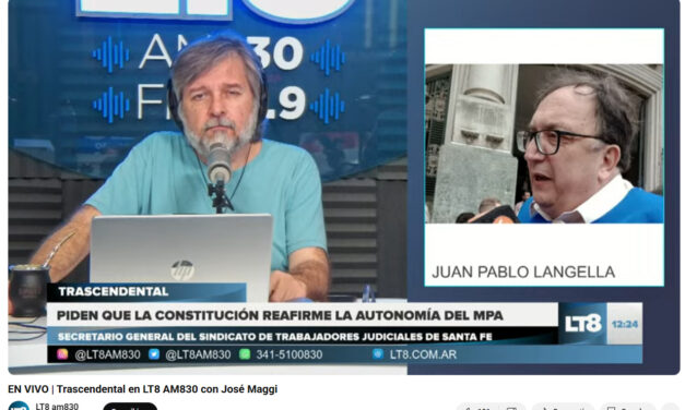 Declaraciones de Juan Pablo Langella a LT8 sobre los Ministerios Públicos y la Reforma Constitucional