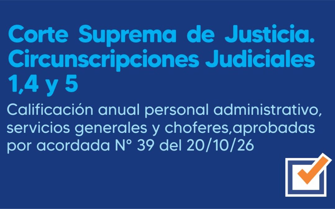Corte Suprema de Justicia. Circunscripciones Judiciales 1,4 y 5