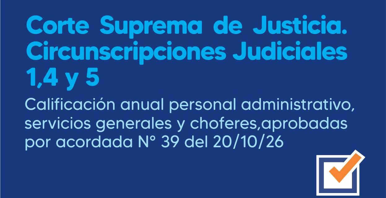 Corte Suprema de Justicia. Circunscripciones Judiciales 1,4 y 5