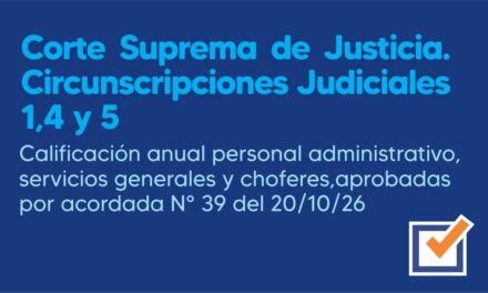 Corte Suprema de Justicia. Circunscripciones Judiciales 1,4 y 5