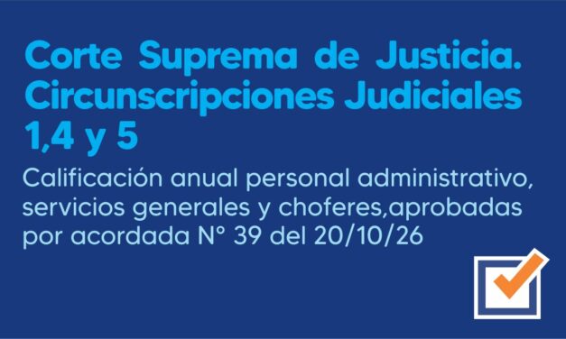 Corte Suprema de Justicia. Circunscripciones Judiciales 1,4 y 5